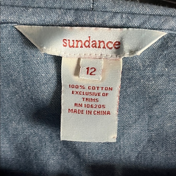 Sundance Light Blue Ruffle Collar Button-Up Blouse - Picture 7 of 7